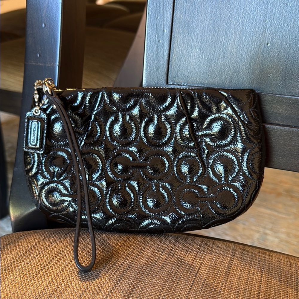 Coach Black Quilted Clutch Wristlet